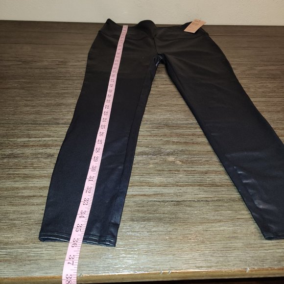 Quince High Waisted Faux Leather Legging Black Large - Picture 2 of 6